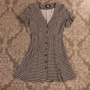 Reformation Dolce Black and white checker dress